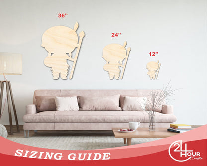 Unfinished Wood Native Boy Shape | Craft Cutout | up to 46" DIY - NameSigns.com