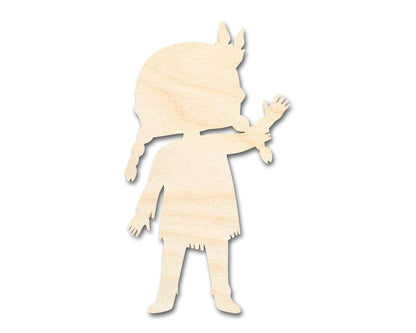 Unfinished Wood Native Girl Shape | Craft Cutout | up to 46" DIY - NameSigns.com