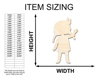 Unfinished Wood Native Girl Shape | Craft Cutout | up to 46" DIY - NameSigns.com