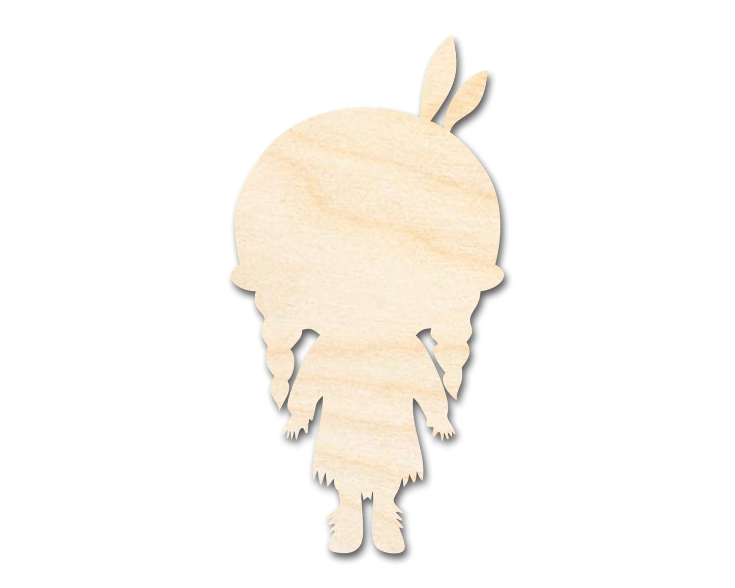 Unfinished Wood Native Girl Shape | Craft Cutout | up to 46" DIY - NameSigns.com