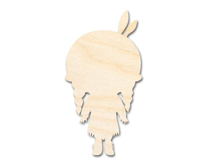 Unfinished Wood Native Girl Shape | Craft Cutout | up to 46" DIY - NameSigns.com