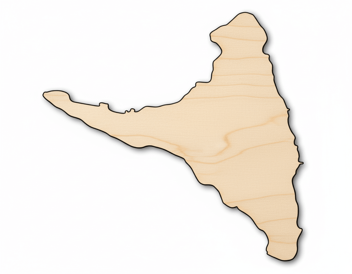 Unfinished Wood Ndzuwani Island Shape - Comoros Craft - up to 46" DIY - NameSigns.com