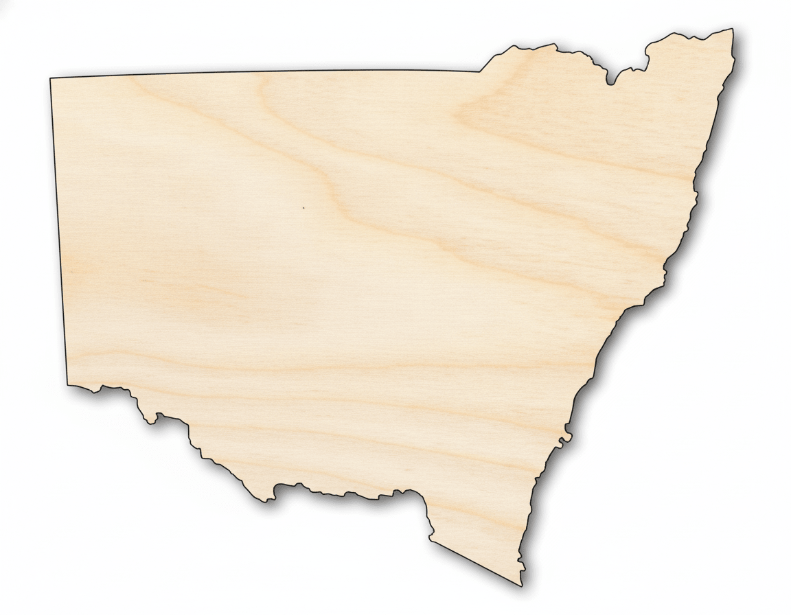 Unfinished Wood New South Wales State Shape - Australia State Craft - up to 46" DIY - NameSigns.com
