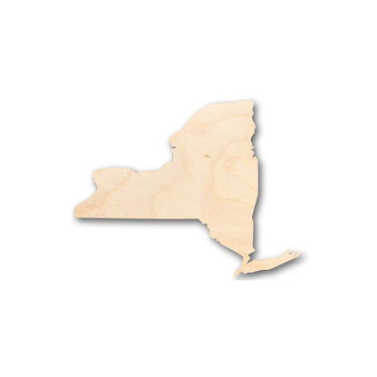 Unfinished Wood New York Shape - State - Craft - up to 46" DIY - NameSigns.com