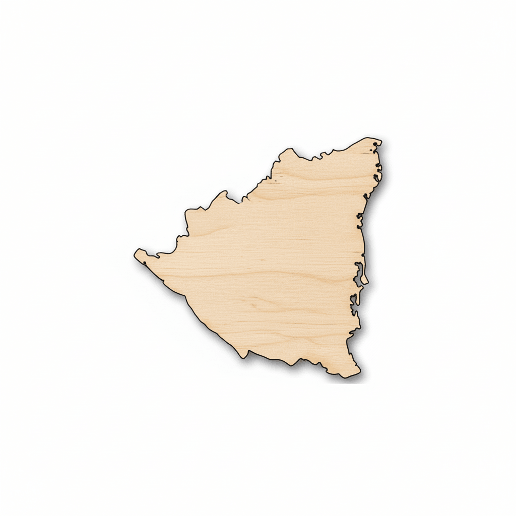 Unfinished Wood Nicaragua Shape - Country - Craft - up to 46" DIY - NameSigns.com