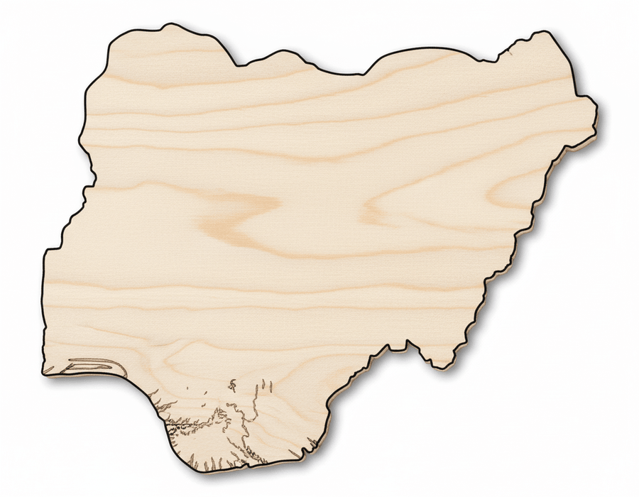 Unfinished Wood Nigeria Shape - West Africa Craft - up to 46" DIY - NameSigns.com
