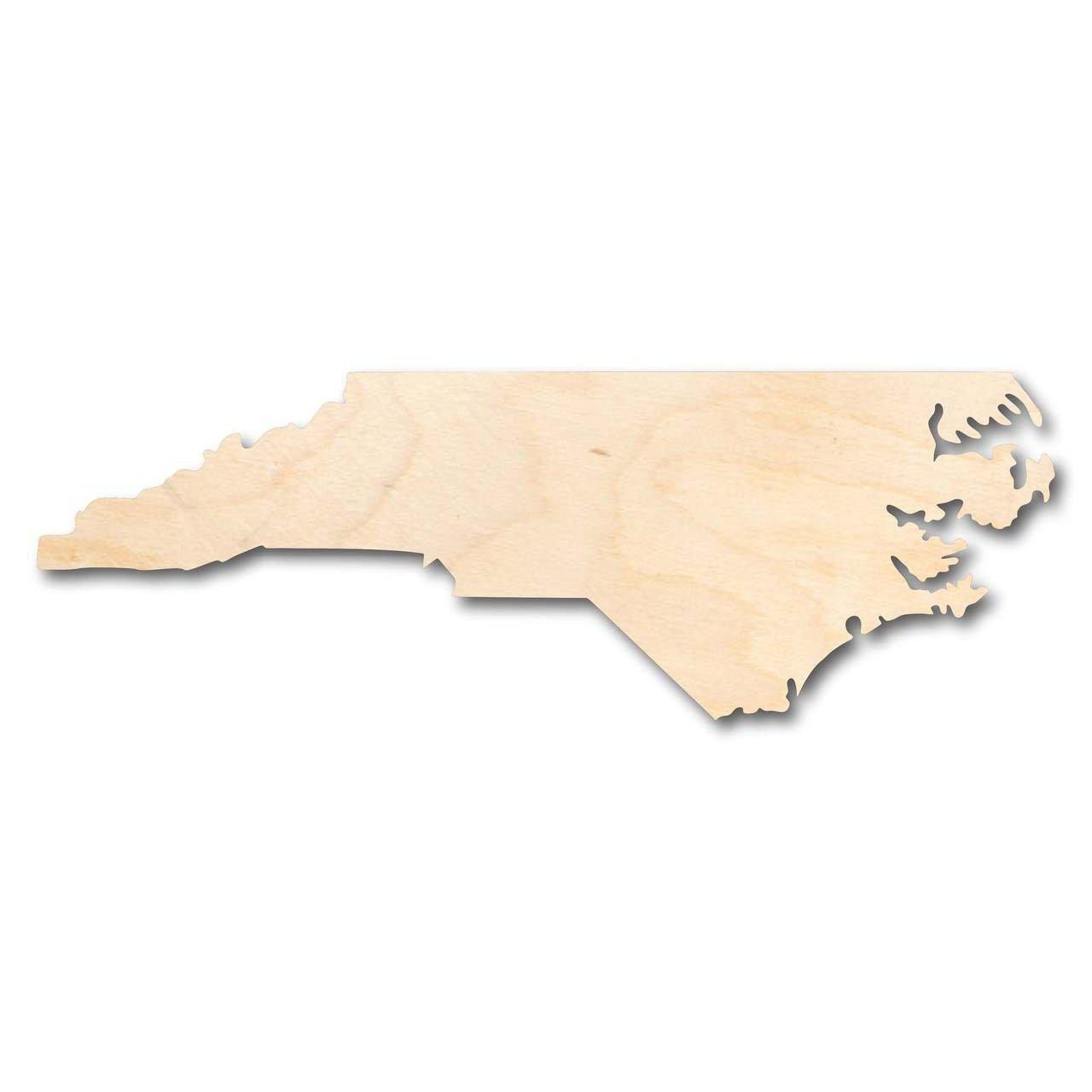 Unfinished Wood North Carolina Shape - State - Craft - up to 46" DIY - NameSigns.com