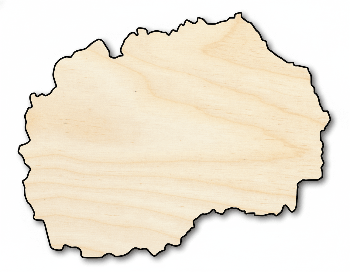 Unfinished Wood North Macedonia Shape - Balkans Craft - up to 46" DIY - NameSigns.com