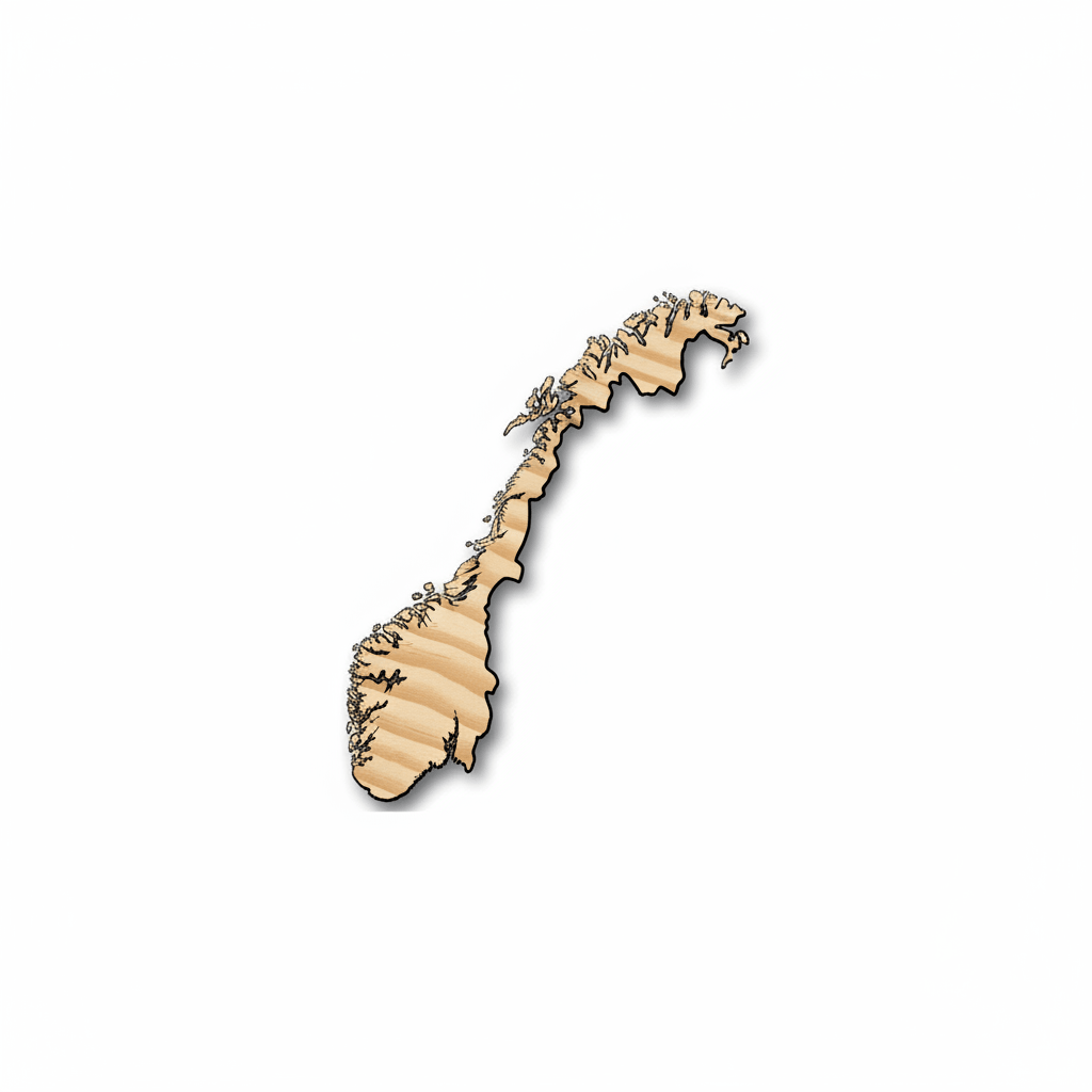 Unfinished Wood Norway Shape - Country - Craft - up to 46" DIY - NameSigns.com