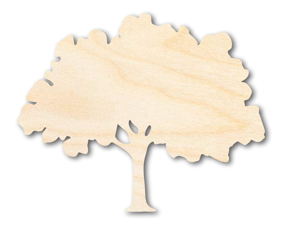 Unfinished Wood Oak Tree - Sanded Wood Craft Supplies | Handmade Baltic Birch Cutout - NameSigns.com