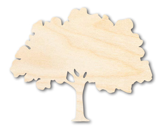 Unfinished Wood Oak Tree Shape - Craft - up to 46" - NameSigns.com