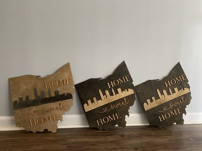 Unfinished Wood Ohio Shape - State - Craft - up to 46" DIY - NameSigns.com