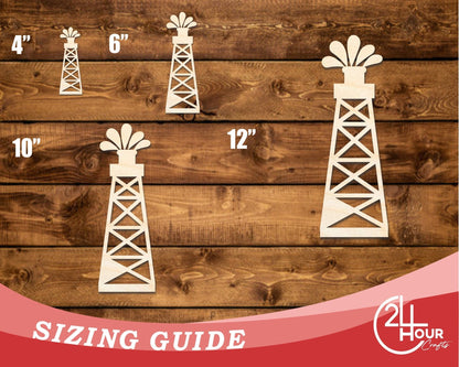 Unfinished Wood Oil Rig Shape | DIY Craft Cutout | up to 46" DIY - NameSigns.com