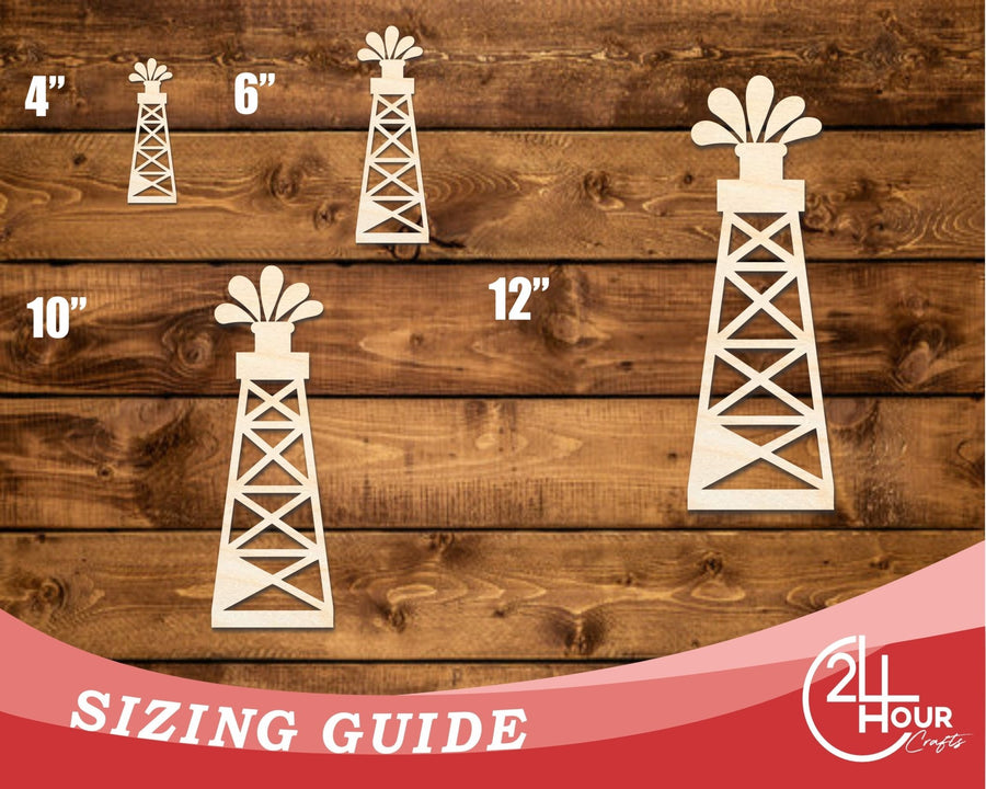 Unfinished Wood Oil Rig Shape | DIY Craft Cutout | up to 46" DIY - NameSigns.com