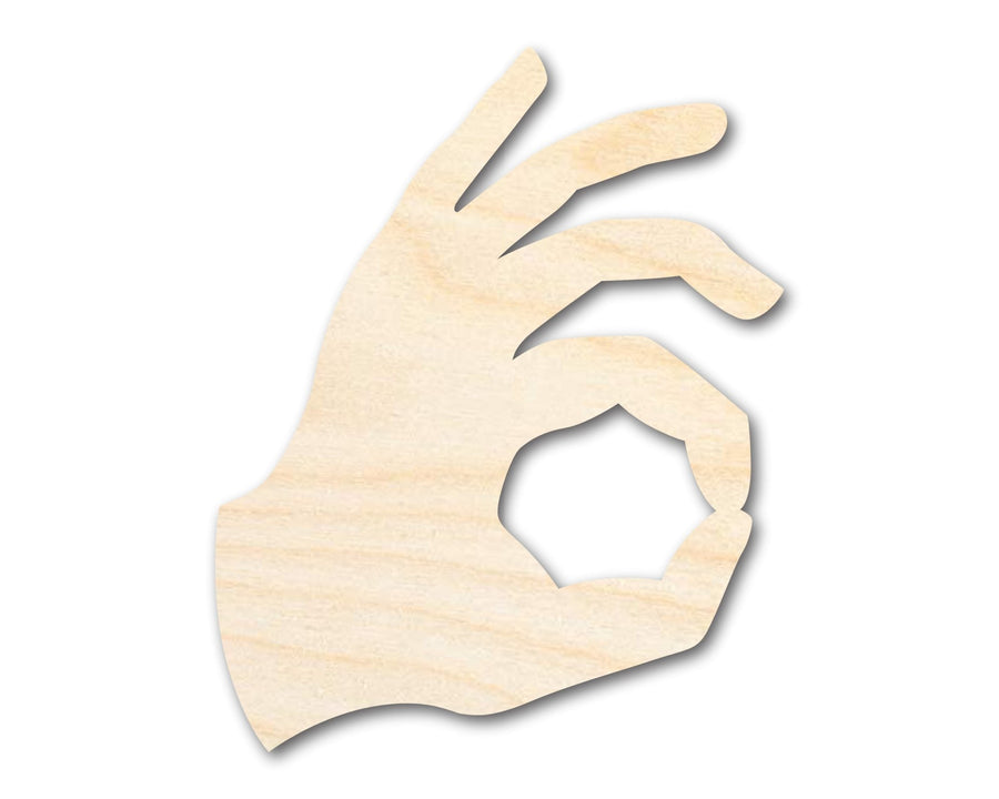 Unfinished Wood Okay Hand Shape | DIY Craft Cutout | up to 46" DIY - NameSigns.com