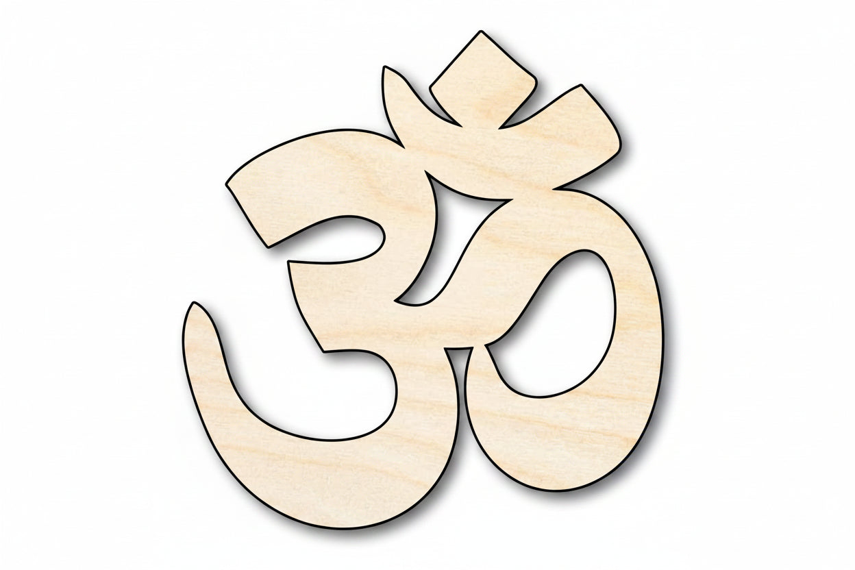 Unfinished Wood Om Hinduism Symbol Shape | DIY Craft Cutout | up to 46" DIY - NameSigns.com