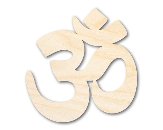 Unfinished Wood Om Hinduism Symbol Shape | DIY Craft Cutout | up to 46" DIY - NameSigns.com