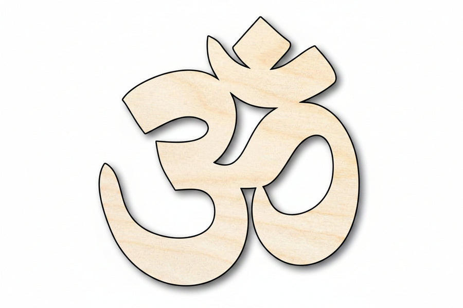 Unfinished Wood Om Hinduism Symbol Shape | DIY Craft Cutout | up to 46" DIY - NameSigns.com