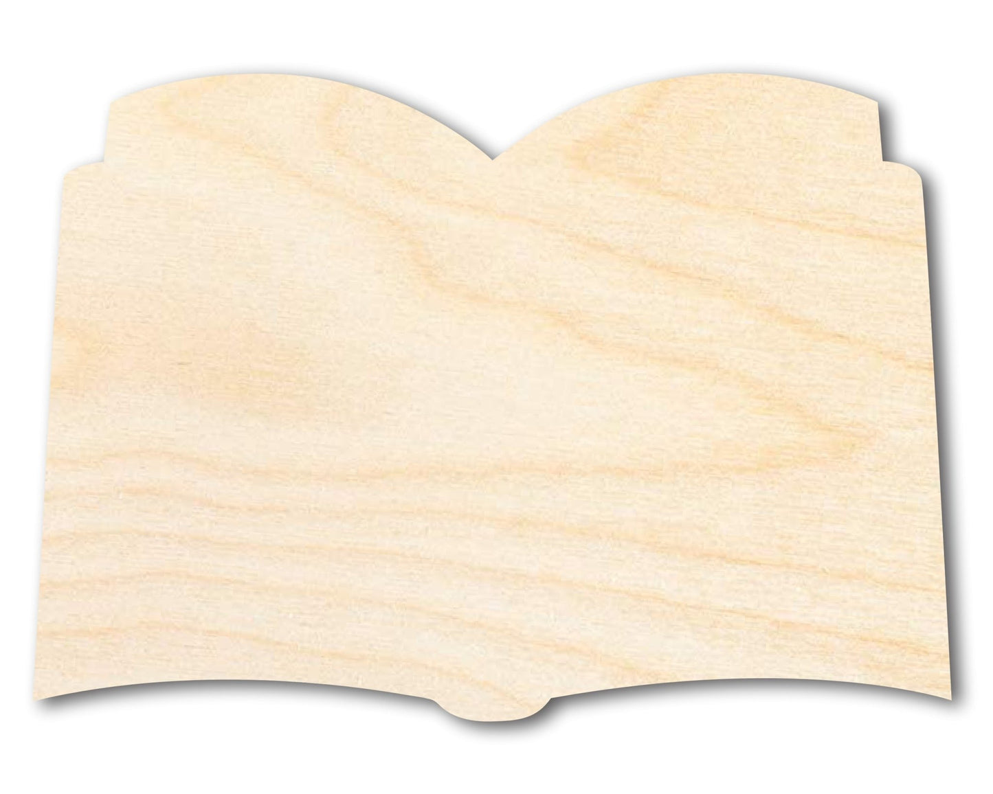 Unfinished Wood Open Book Silhouette - Craft - up to 46" DIY - NameSigns.com