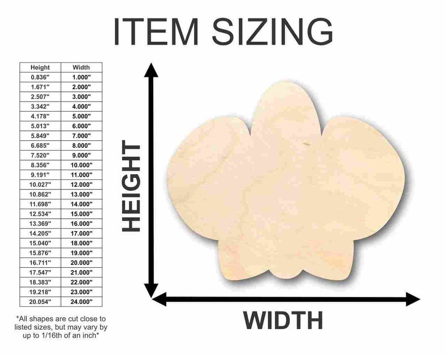 Unfinished Wood Orchid Flower Shape - Spring - Craft - up to 46" DIY - NameSigns.com