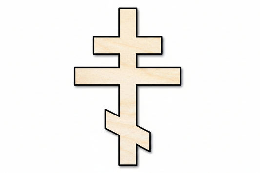 Unfinished Wood Orthodox Cross Shape | DIY Craft Cutout | up to 46" DIY - NameSigns.com