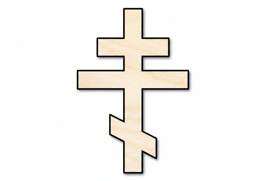 Unfinished Wood Orthodox Cross Shape | DIY Craft Cutout | up to 46" DIY - NameSigns.com