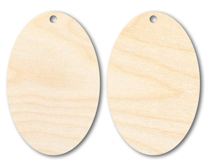 Unfinished Wood Oval Earring Blank Pair - DIY Jewelry Craft - Available in 1" to 3" - NameSigns.com