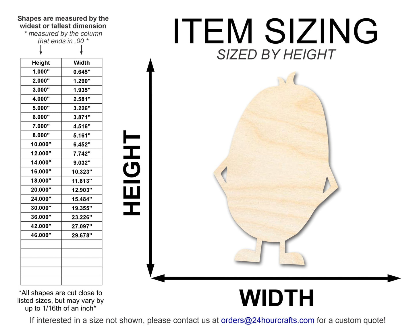 Unfinished Wood Oval Monster Shape | DIY Craft Cutout | up to 46" DIY - NameSigns.com