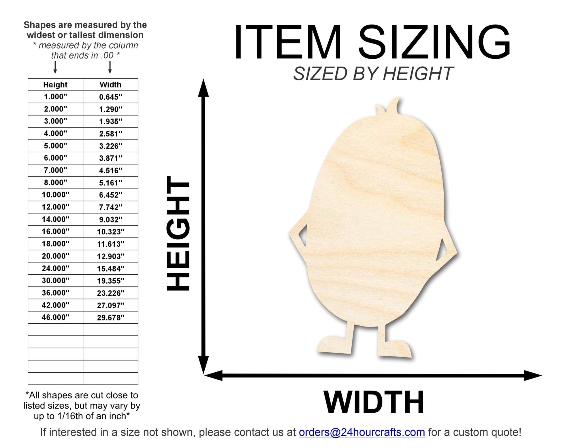 Unfinished Wood Oval Monster Shape | DIY Craft Cutout | up to 46" DIY - NameSigns.com