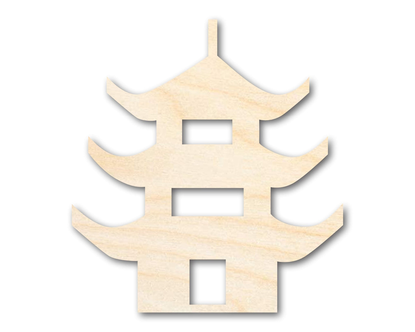 Unfinished Wood Pagoda Shape | Craft Cutout | up to 46" DIY - NameSigns.com