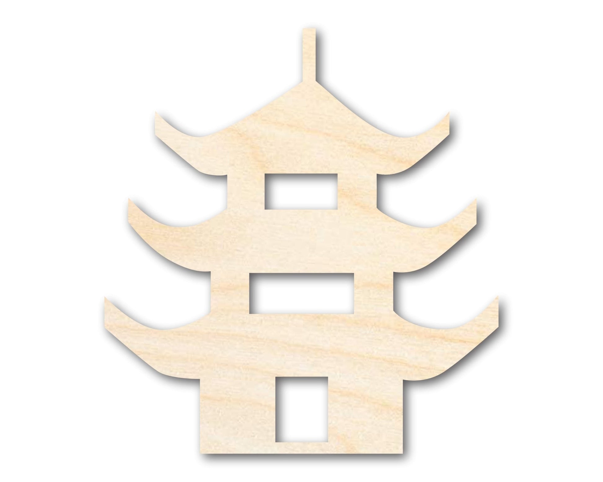 Unfinished Wood Pagoda Shape | Craft Cutout | up to 46" DIY - NameSigns.com