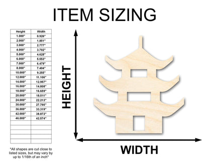 Unfinished Wood Pagoda Shape | Craft Cutout | up to 46" DIY - NameSigns.com