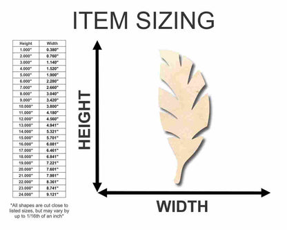 Unfinished Wood Palm Tree Leaf Shape - Craft - up to 46" DIY - NameSigns.com