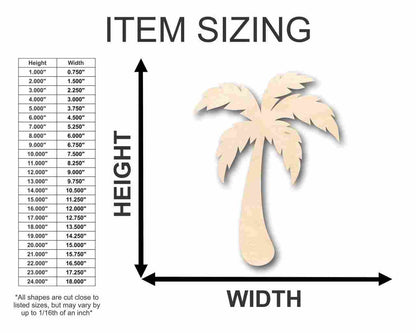 Unfinished Wood Palm Tree Shape - Beach - Tropical - Craft - up to 46" DIY - NameSigns.com