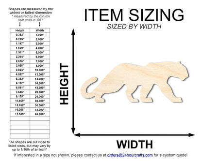 Unfinished Wood Panther Mascot Shape | DIY Craft Cutout | up to 46" DIY - NameSigns.com