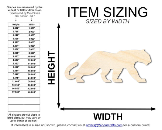 Unfinished Wood Panther Mascot Shape | DIY Craft Cutout | up to 46" DIY - NameSigns.com