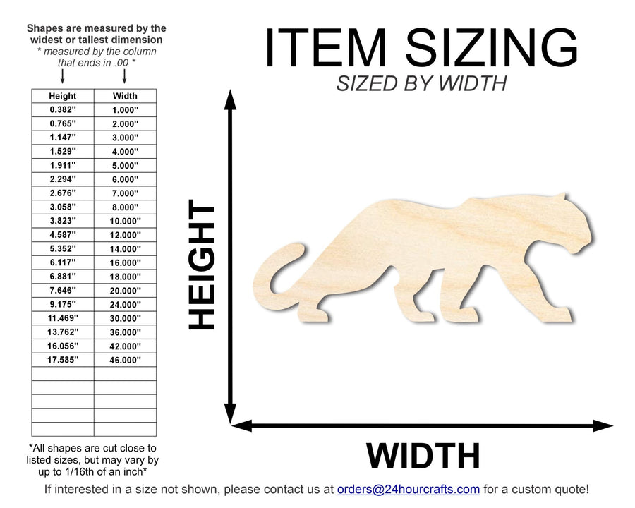 Unfinished Wood Panther Mascot Shape | DIY Craft Cutout | up to 46" DIY - NameSigns.com