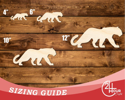 Unfinished Wood Panther Mascot Shape | DIY Craft Cutout | up to 46" DIY - NameSigns.com
