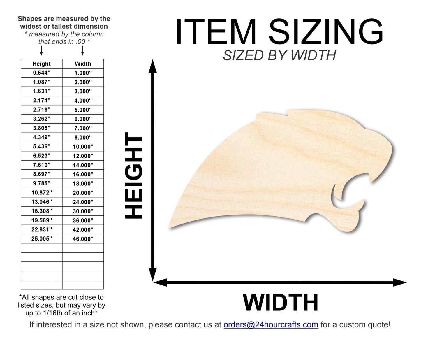 Unfinished Wood Panther Mascot Shape | DIY Craft Cutout | up to 46" DIY - NameSigns.com