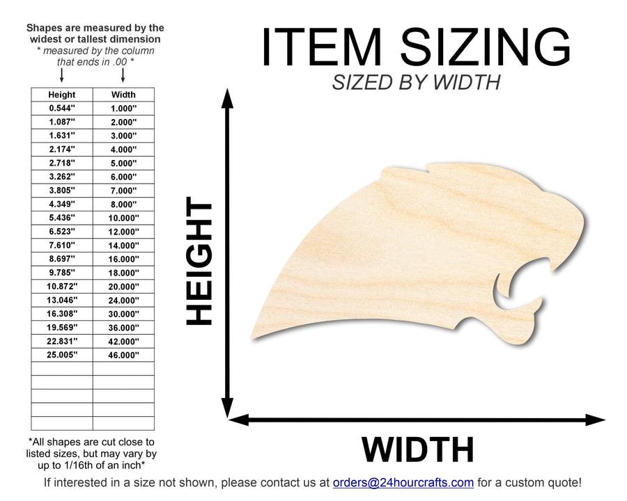 Unfinished Wood Panther Mascot Shape | DIY Craft Cutout | up to 46" DIY - NameSigns.com