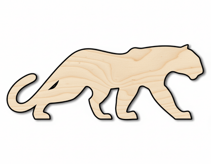 Unfinished Wood Panther Mascot Shape | DIY Craft Cutout | up to 46" DIY - NameSigns.com