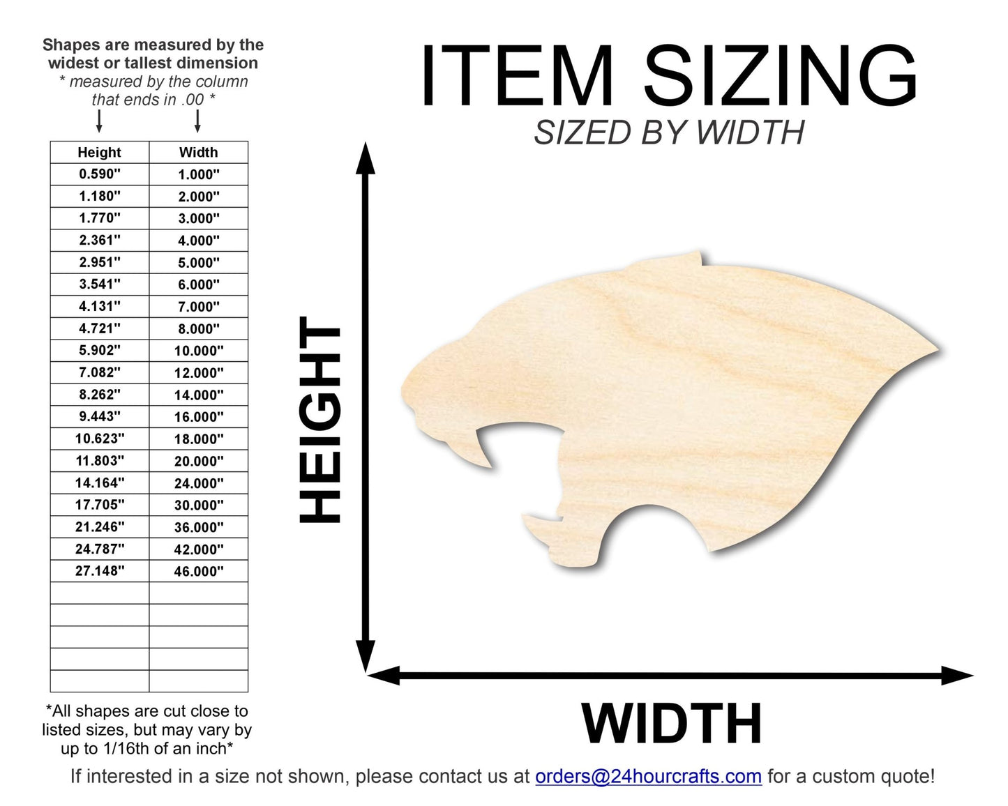 Unfinished Wood Panther Mascot Shape | DIY Craft Cutout | up to 46" DIY - NameSigns.com