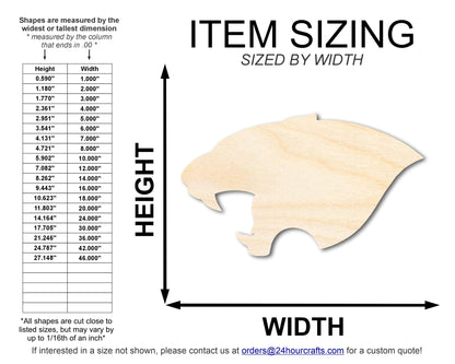 Unfinished Wood Panther Mascot Shape | DIY Craft Cutout | up to 46" DIY - NameSigns.com