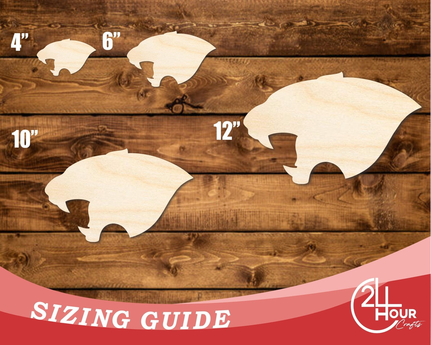Unfinished Wood Panther Mascot Shape | DIY Craft Cutout | up to 46" DIY - NameSigns.com