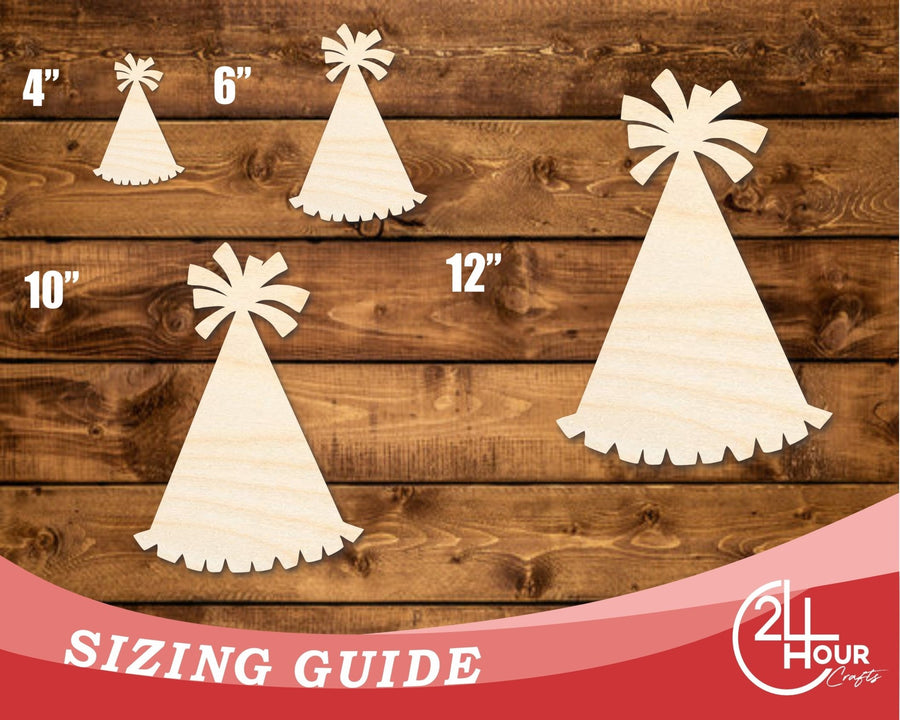 Unfinished Wood Party Hat Shape | DIY Craft Cutout | up to 46" DIY - NameSigns.com