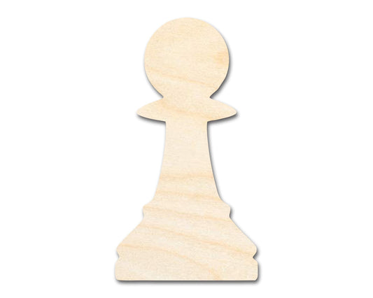 Unfinished Wood Pawn Chess Piece Shape | DIY Craft Cutout | up to 46" DIY - NameSigns.com