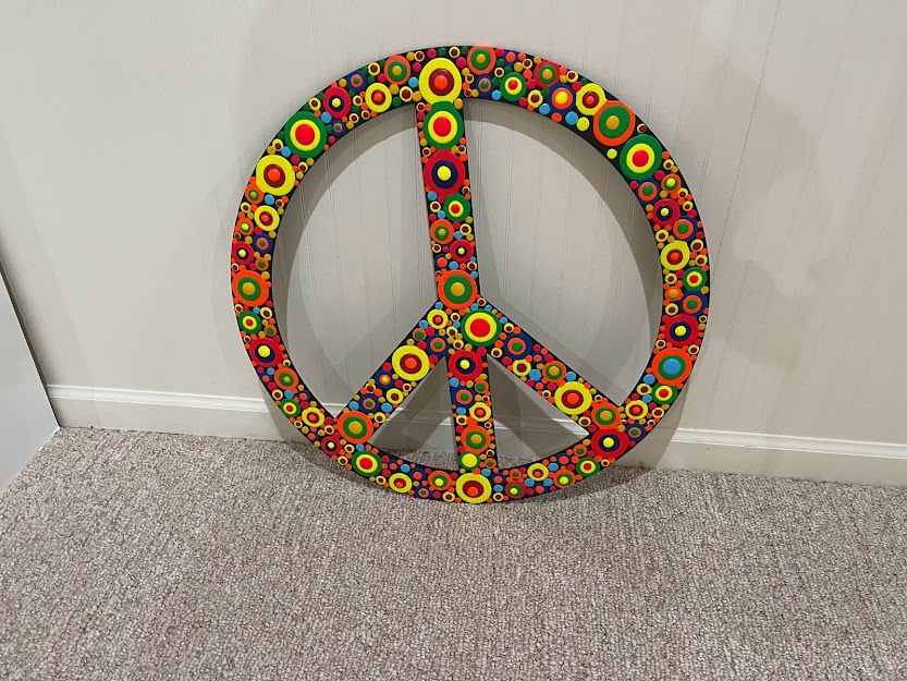 Unfinished Wood Peace Sign Symbol Shape - Craft - up to 46" DIY - NameSigns.com