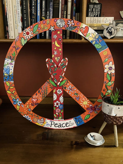 Unfinished Wood Peace Sign Symbol Shape - Craft - up to 46" DIY - NameSigns.com