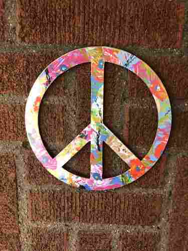 Unfinished Wood Peace Sign Symbol Shape - Craft - up to 46" DIY - NameSigns.com