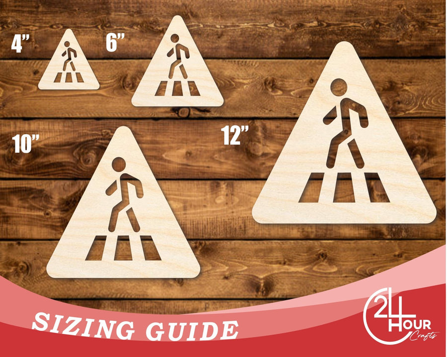 Unfinished Wood Pedestrian Crossing Shape | DIY Craft Cutout | up to 46" DIY - NameSigns.com